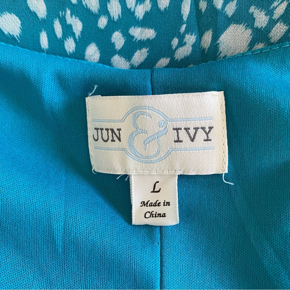 Jun & Ivy turquoise, and white floral Midi Dress - Picture 10 of 11